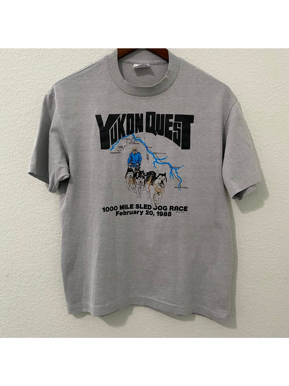 Vintage Yukon Quest 1988 Sled Dog Race T Shirt Single Stitch USA L
